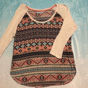 Maurices Women’s XL Tribal Baseball Style Top